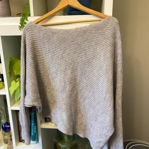 Free People Knit Asymmetrical Grey Sweater Size Medium